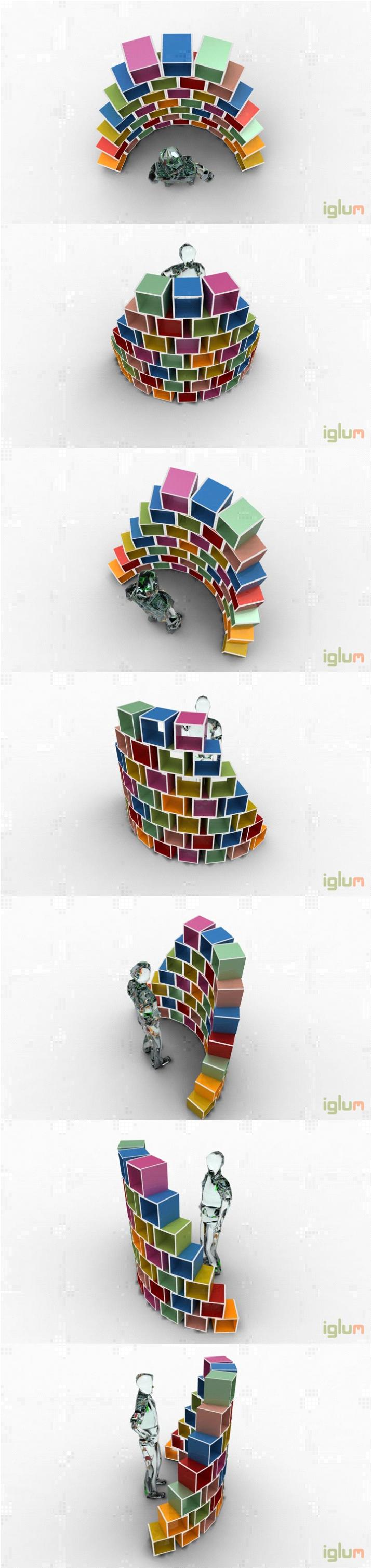 Iglum cube fixtures by Etobic