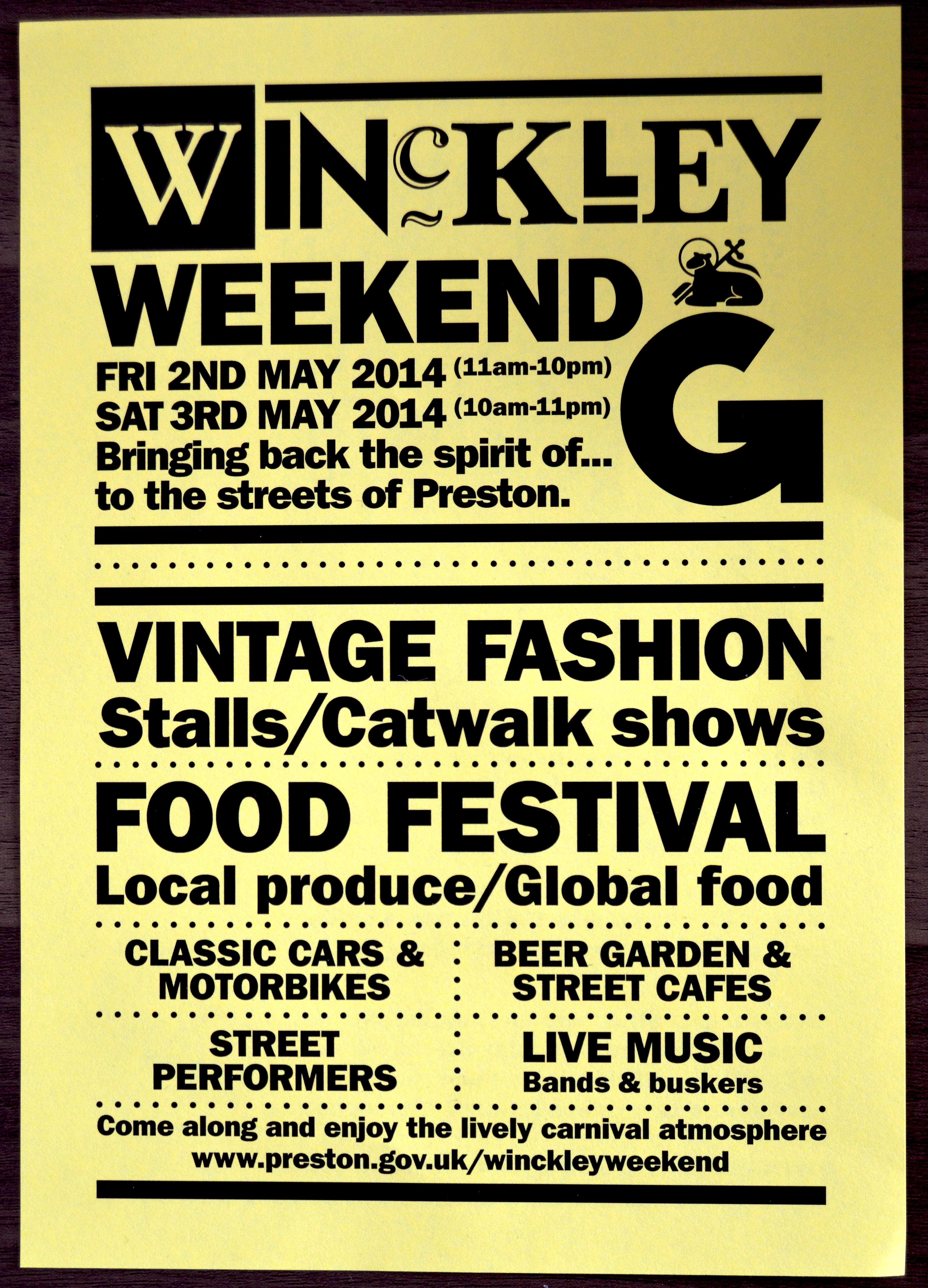 Winckley Weekend Leaflet in Preston