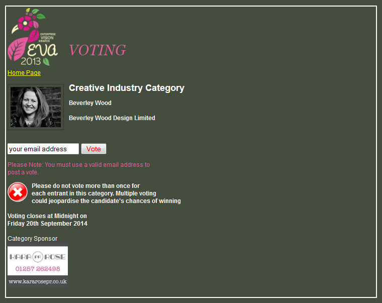 eva voting Creative Industry Category